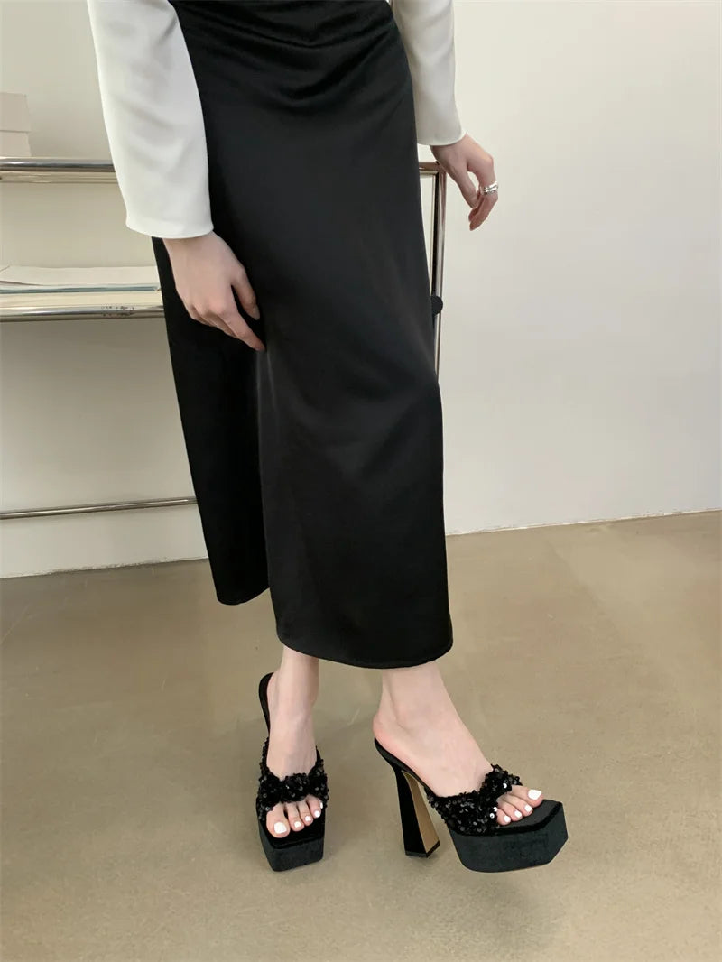 SANDÁLIA PLATAFORMA CIARA PRETA