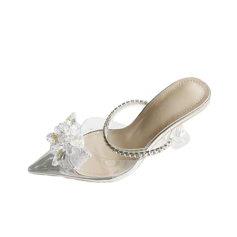 SCARPIN QUARTZO PRATA COM CRISTAIS
